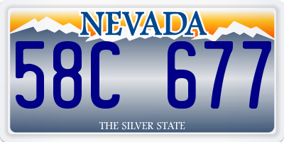 NV license plate 58C677