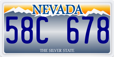 NV license plate 58C678