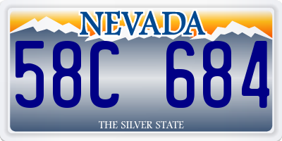 NV license plate 58C684