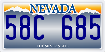 NV license plate 58C685