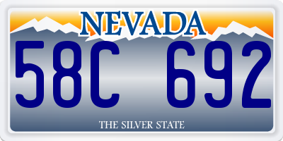 NV license plate 58C692