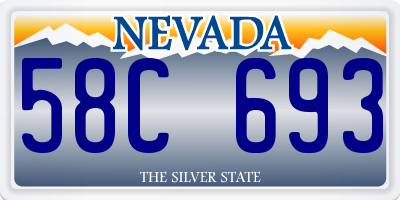NV license plate 58C693