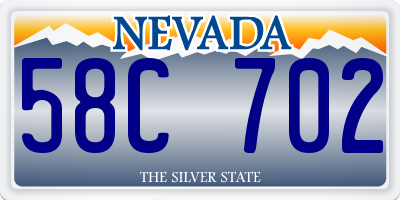 NV license plate 58C702