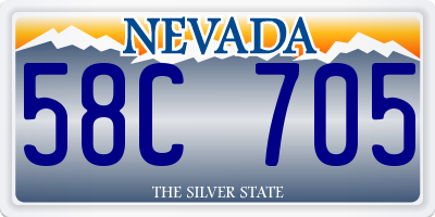 NV license plate 58C705