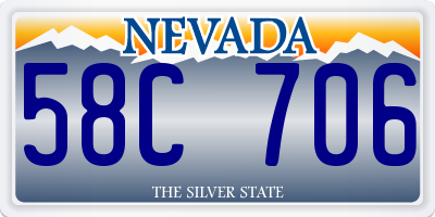 NV license plate 58C706