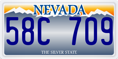 NV license plate 58C709