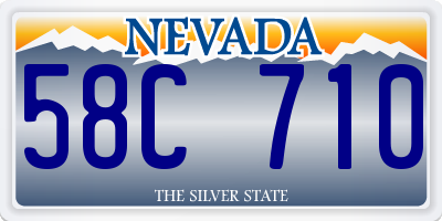 NV license plate 58C710