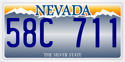 NV license plate 58C711