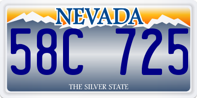 NV license plate 58C725