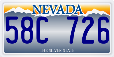 NV license plate 58C726
