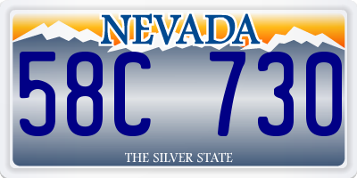 NV license plate 58C730