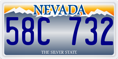 NV license plate 58C732