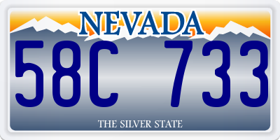 NV license plate 58C733