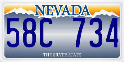 NV license plate 58C734