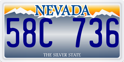 NV license plate 58C736