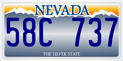 NV license plate 58C737