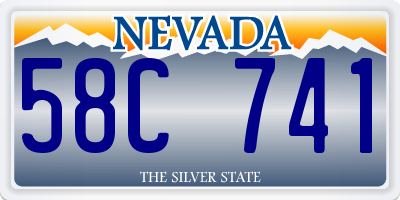 NV license plate 58C741