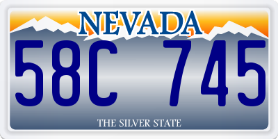 NV license plate 58C745