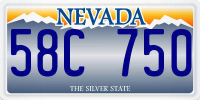 NV license plate 58C750