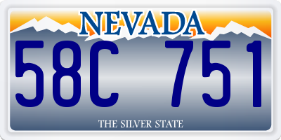 NV license plate 58C751
