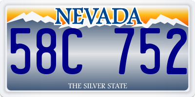NV license plate 58C752