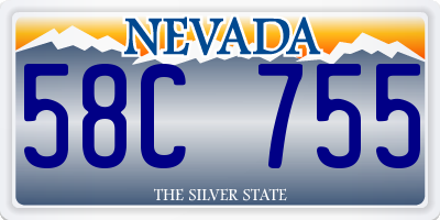 NV license plate 58C755