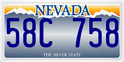 NV license plate 58C758