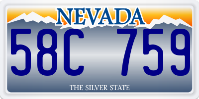 NV license plate 58C759