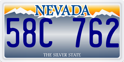 NV license plate 58C762