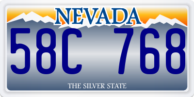 NV license plate 58C768