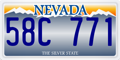 NV license plate 58C771