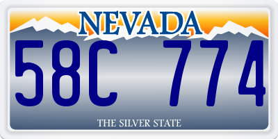 NV license plate 58C774