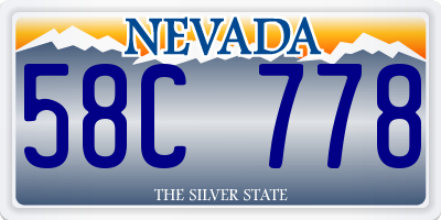 NV license plate 58C778