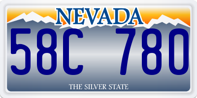 NV license plate 58C780