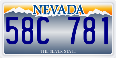 NV license plate 58C781
