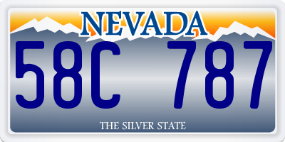 NV license plate 58C787