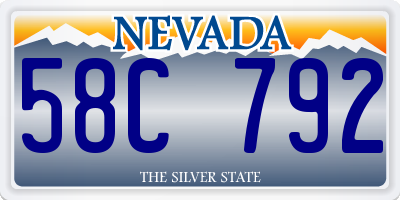 NV license plate 58C792