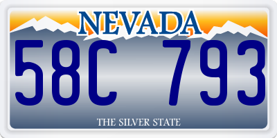 NV license plate 58C793