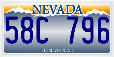 NV license plate 58C796