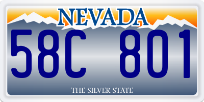 NV license plate 58C801