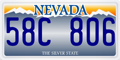 NV license plate 58C806