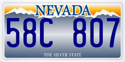 NV license plate 58C807