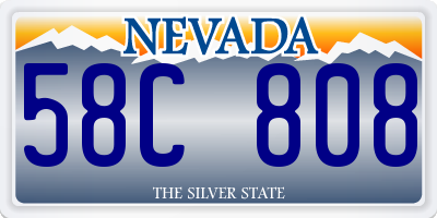 NV license plate 58C808