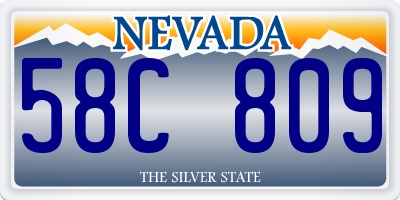 NV license plate 58C809
