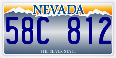 NV license plate 58C812