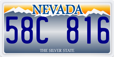 NV license plate 58C816