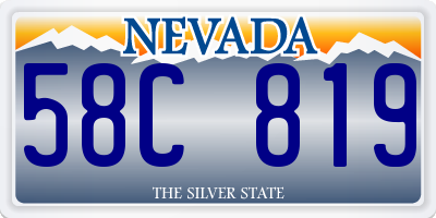 NV license plate 58C819