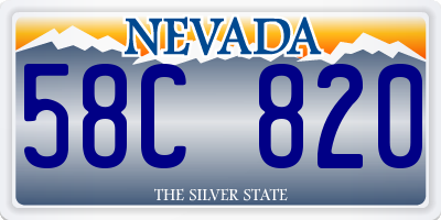 NV license plate 58C820