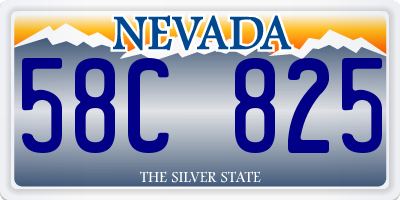 NV license plate 58C825