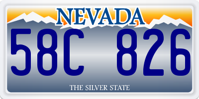 NV license plate 58C826